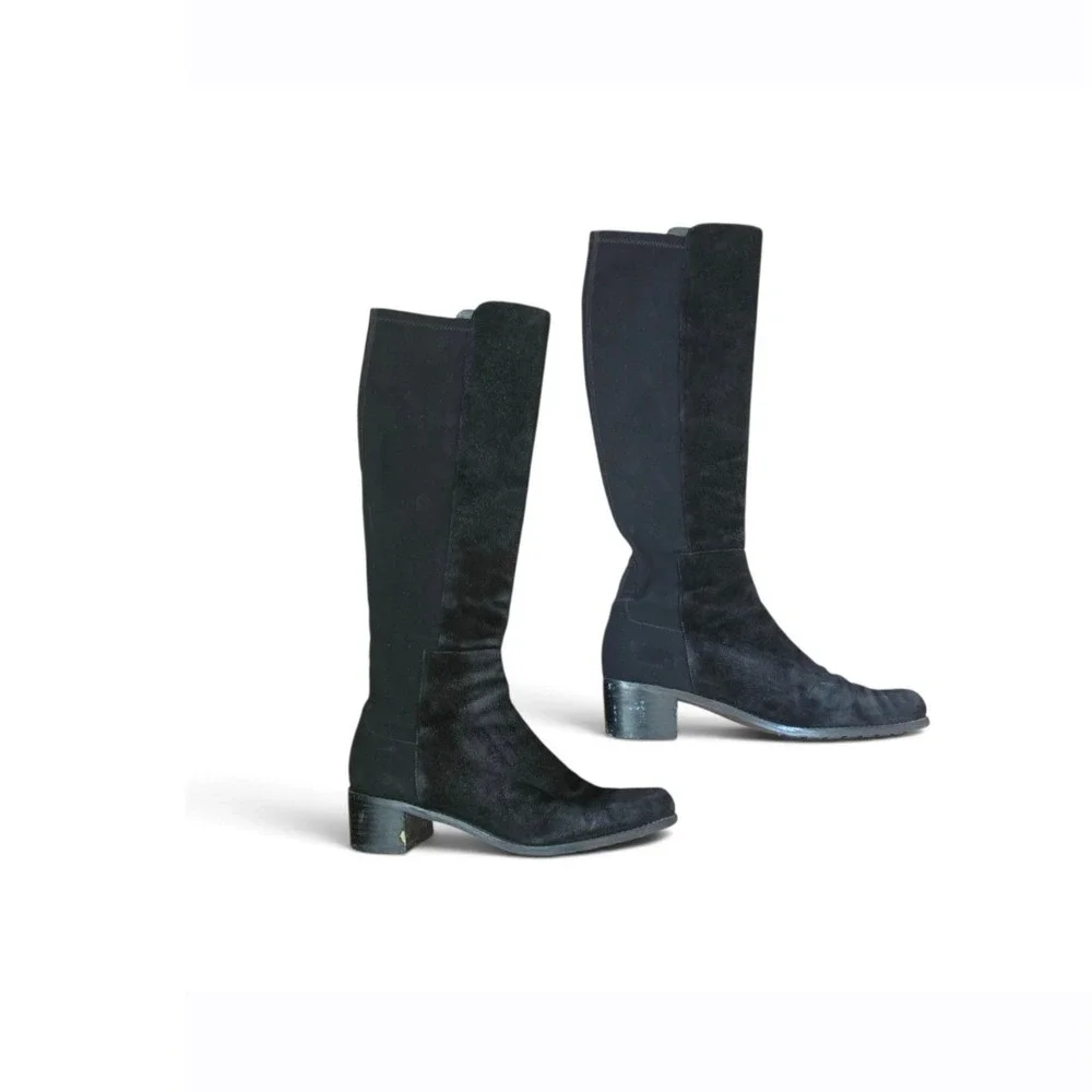 Stuart Weitzman Reserve Minimalist  Old MoneyKnee Suede Stretch Sock Boot sz 7.5